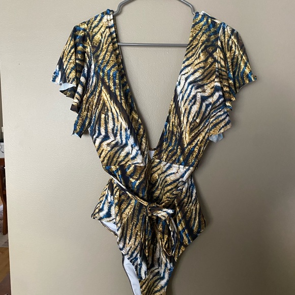 Fashion Nova Ruffle One Piece Swimsuit - Picture 2 of 5